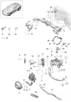 105-000 - Refroidisseur a refrigerant
Pompe a liq. refroidissement
boitier de thermostat
berceau