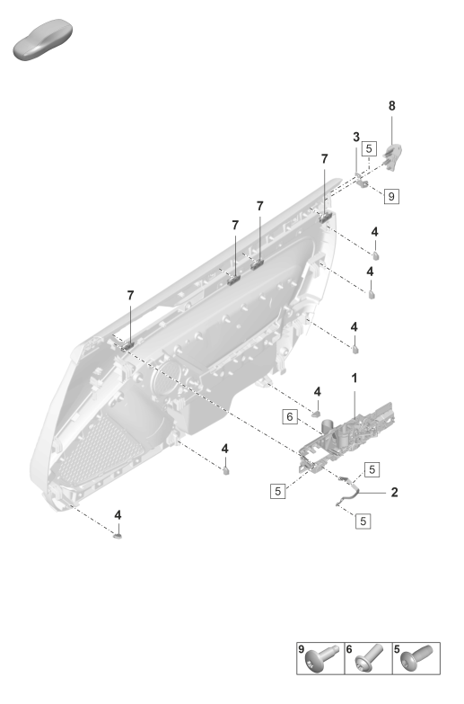 808-901 - Garniture de porte
Pieces de fixation
Elements carross.amovibles