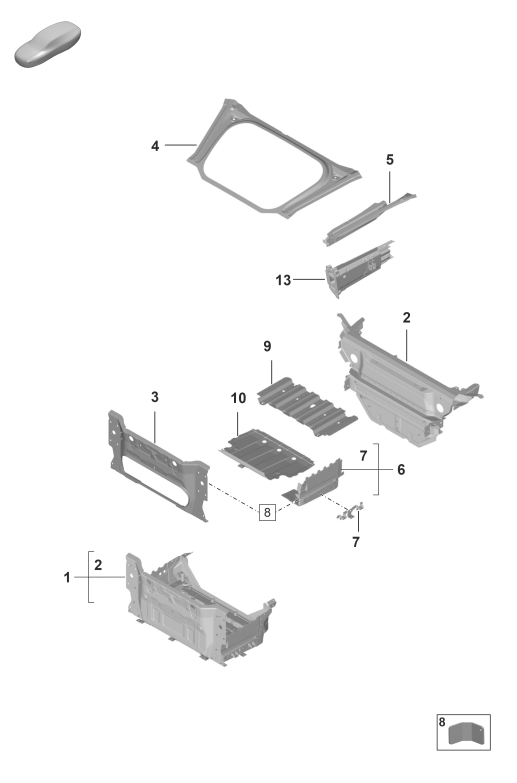 801-110 - Partie avant
fond de coffre
pieces detail
GT3RS