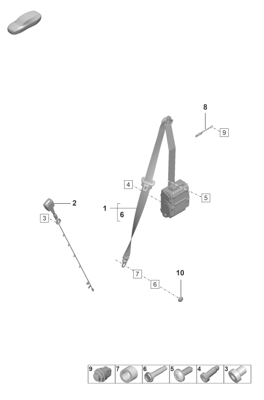 812-000 - ceinture de securite 3 points
Boitier de verrouillage