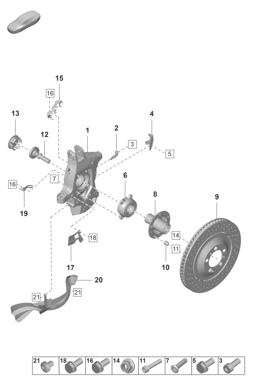 401-050 - Support de roue
Moyeu de roue