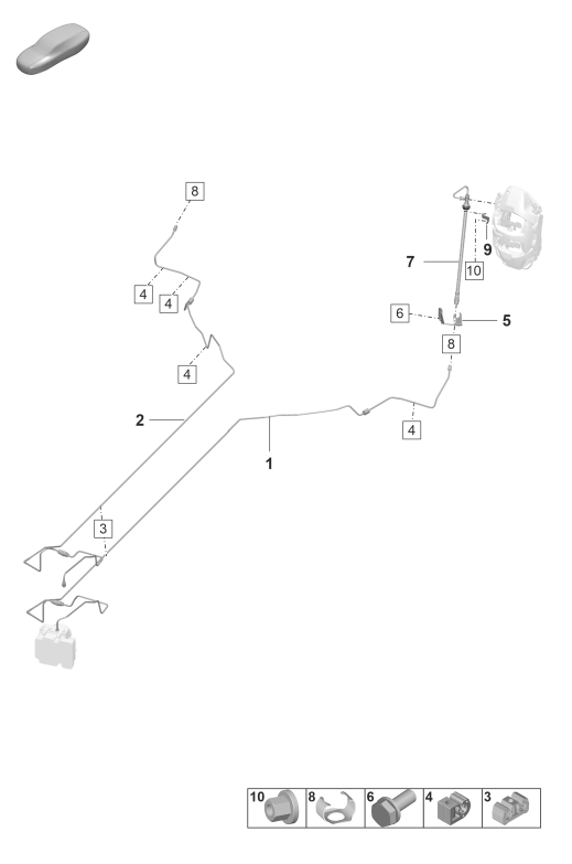 604-020 - Conduite de frein
Bas de caisse
Essieu arriere