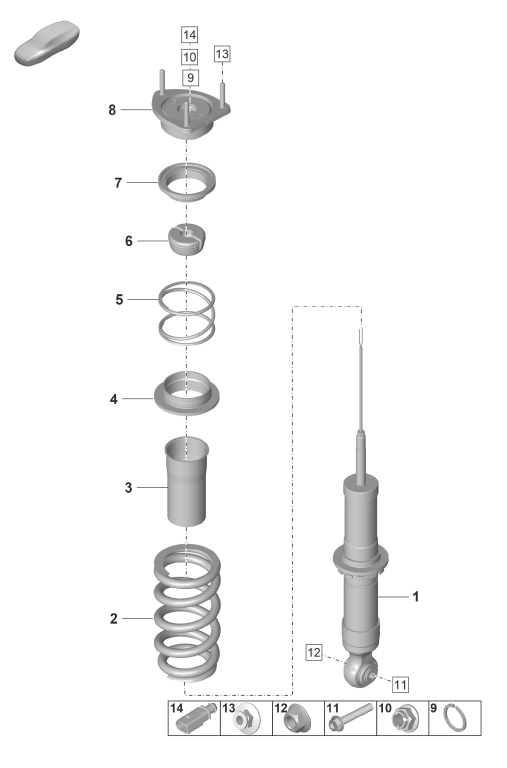 502-010 - Amortisseur (ressort helicoid)
Piece detachee