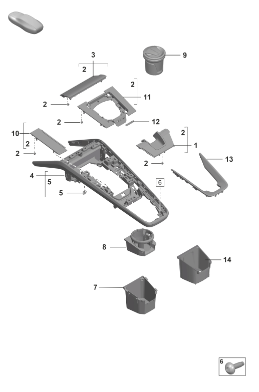 809-300 - Console centrale
Elements carross.amovibles