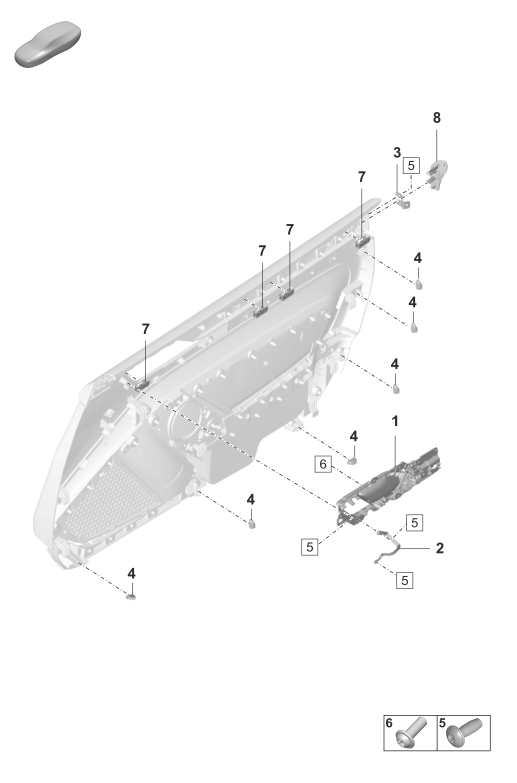 808-900 - Garniture de porte
Pieces de fixation
Elements carross.amovibles