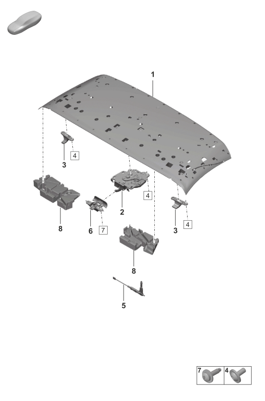 811-100 - eventail capotage
cadre de pavillon
fermeture