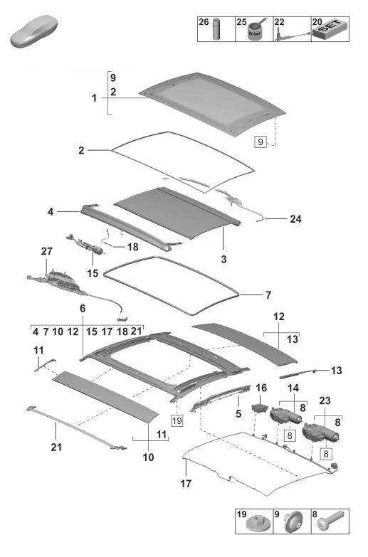 811-050 - Toit vitr.coul./ouvr.relevable