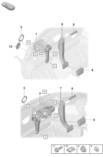 702-100 - Mecanisme de pedale de frein
pour boite autom. 8 rapports