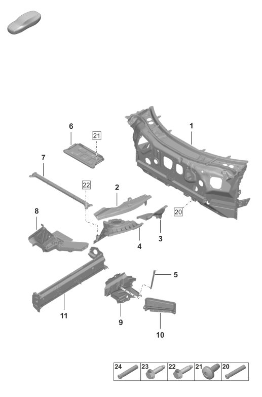 801-120 - Partie avant
Tablier avant
Longeron
pieces detail