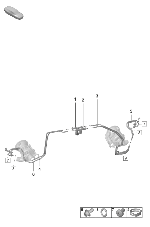 202-100 - Turbocompresseur a gaz d'ech.
Conduit liq. refroidissement