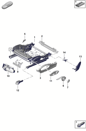 817-100 - cadre de siege
Siege Sport Plus
Elements carross.amovibles
ecran p. commutateur