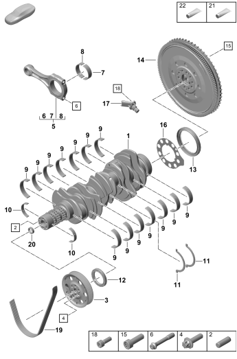 102-005 - Vilebrequin
bielle
volant-moteur