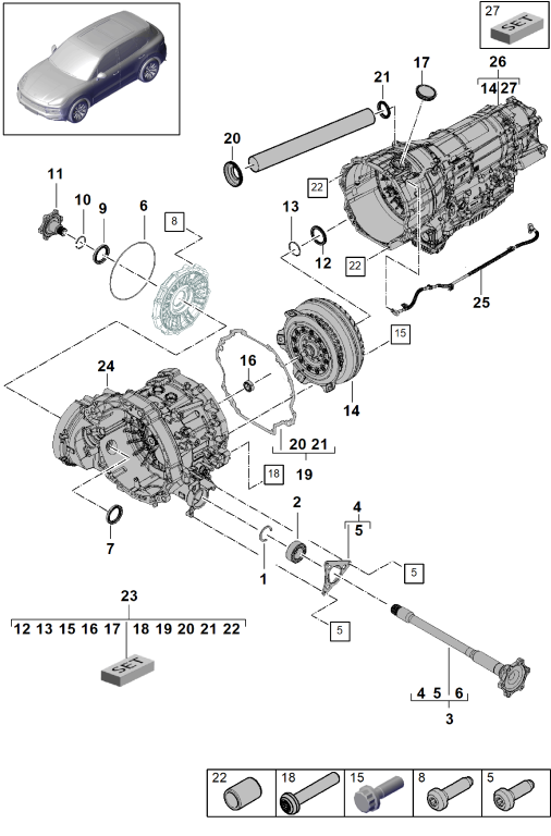 320-035 - Boite automatique 8 vitesses
pour vehicules avec
transmission hybride
Arbre a bride
Convertisseur