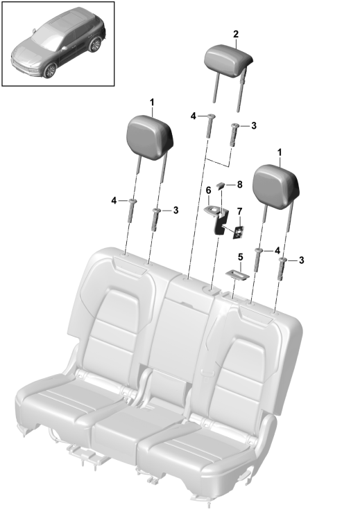 818-010 - Appuie-tete
Pieces de fixation
Garnitures
Siege
Siege de serie
Siege confort
siege sport