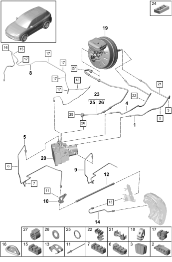 604-011 - Conduite de frein
Partie avant