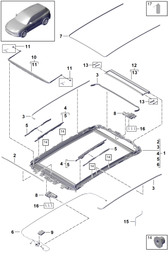 811-005 - Toit vitré
cadre
Elements carross.amovibles