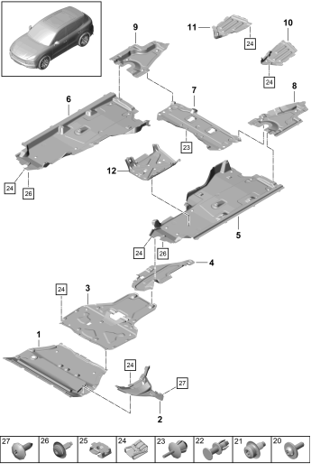 801-077 - Revetement
Revetement de soubassement
pour vehicules avec
transmission hybride