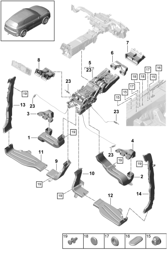 814-015 - guidage d'air
Climatiseur
Compartiment passagers
p. vehicules avec
2e echangeur de chaleur