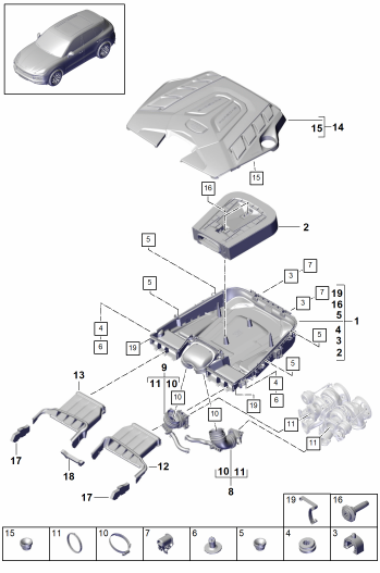 106-000 - Filtre a air avec pieces
de raccordement
Recouvrement du moteur