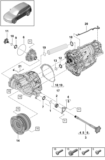 320-030 - Boite automatique 8 vitesses
pour transmission integrale
Arbre a bride
Convertisseur