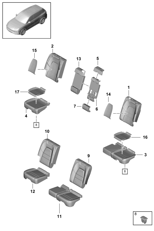 818-030 - Siege
siege sport
Partie en mousse
garnitures de dossier
garnitures de sieges