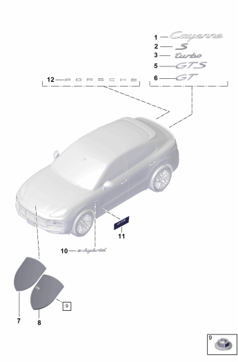 810-015 - monogrammes
Ecusson Porsche
Coupe