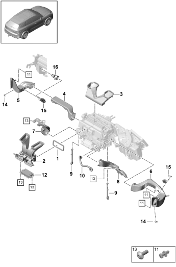 814-005 - guidage d'air
Climatiseur
tableau de bord