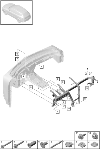 809-015 - cadre de support
Garniture du tableau de bord