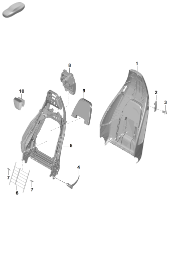 817-000 - Coquille de dossier
Siege Sport Plus
Elements carross.amovibles
cadre de dossier