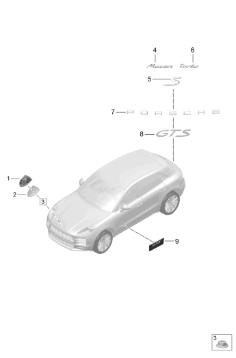 810-000 - monogrammes
Ecusson Porsche