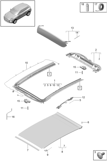 811-005 - Toit vitré
cadre
Elements carross.amovibles