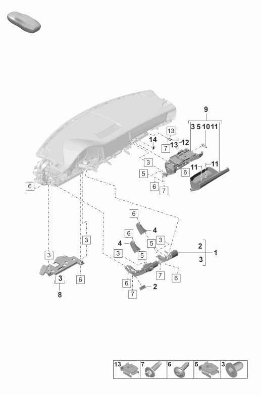 809-150 - Pieces mont. planche de bord