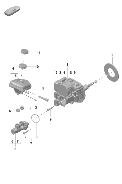 604-004 - Servofrein avec
maitre-cylindre et reservoir
de liquide de frein