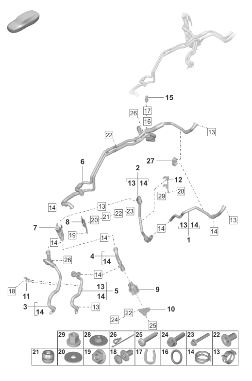 815-000 - Chauffage, climatiseur
pour vehicules avec
transmission hybride
passage de roue avec longeron