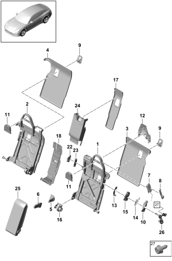 818-027 - Dossier du siege ar
Cache
Elements carross.amovibles
Version de confort
Version sport