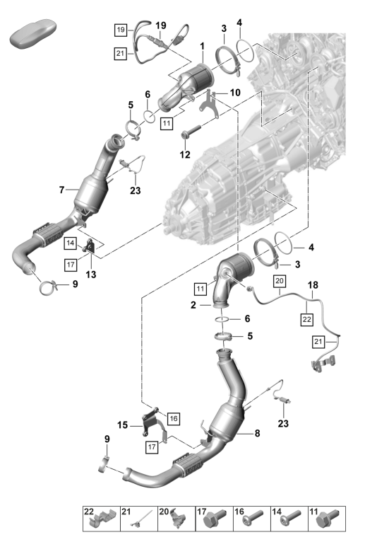 202-250 - systeme d'echappement
Catalyseur
Filtre à partic. mot. essence
Sonde lambda