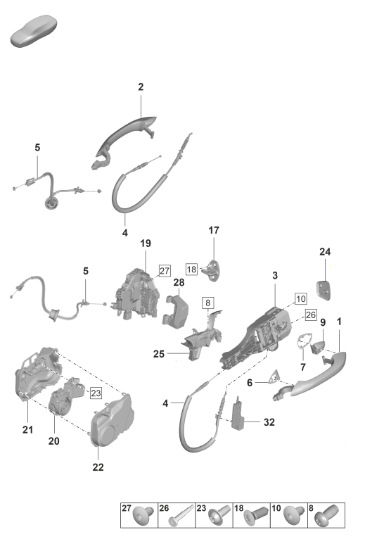 804-100 - poignee de porte ext.
Serrure de porte