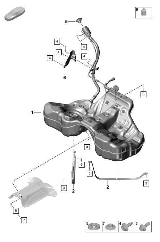 201-000 - reservoir a carburant avec
pieces rapportees