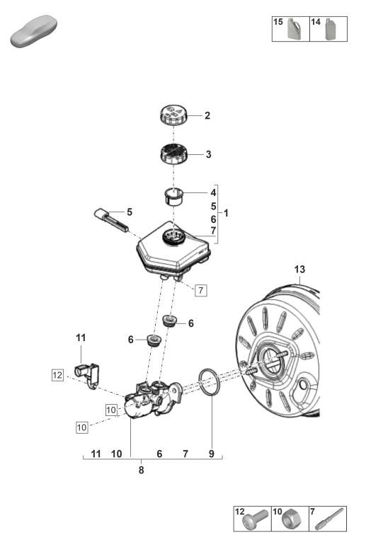 604-000 - maitre-cylindre tandem
vase d'expansion avec pieces
de montage