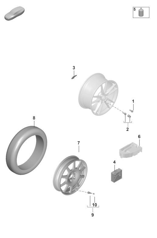 601-030 - Boulon de roue
Soupape
Masselotte d'equilibrage