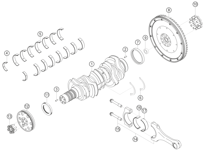 100-003 - crank shaft and conrod