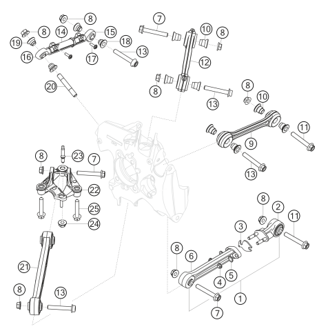 500-002 - rear axle wishbones